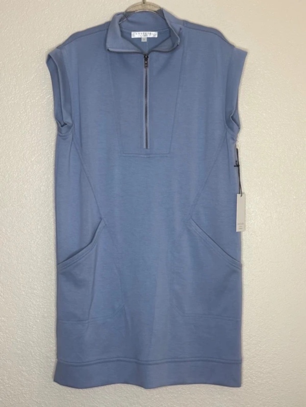 Amberboa by Wishlist Blue Quarter Zip Sleeveless Mini Dress Size S NWT